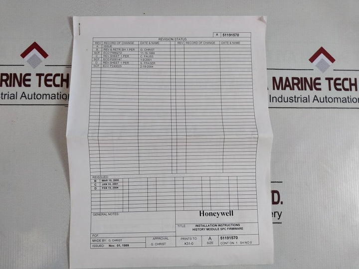 Honeywell 51120298-102/51120298-101/51191561-100 Firmware Upgrade Set