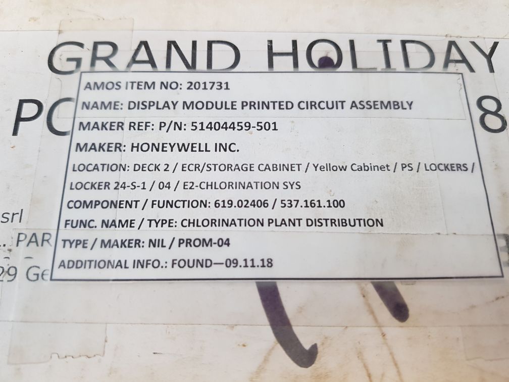 Honeywell 51404459-001 display module