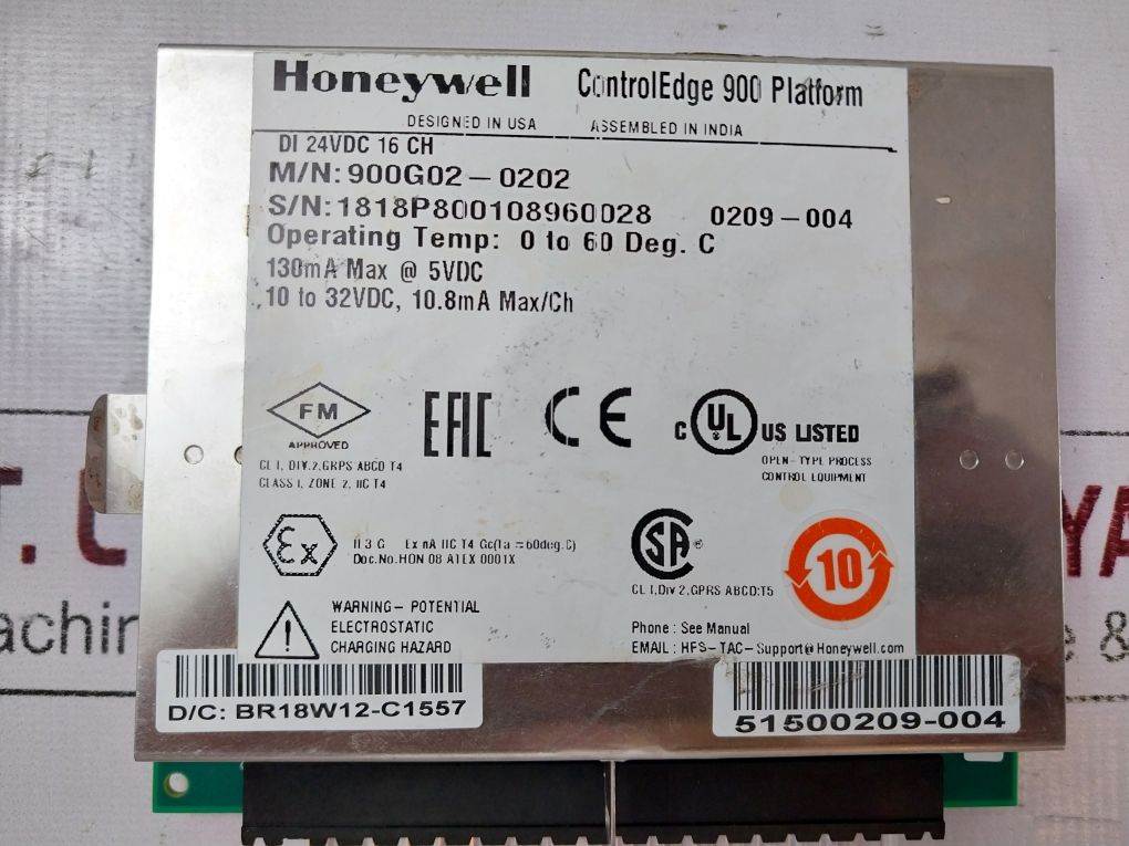 Honeywell 900G02-0202 Digital Input Module 16-channel Controledge 900 Platform
