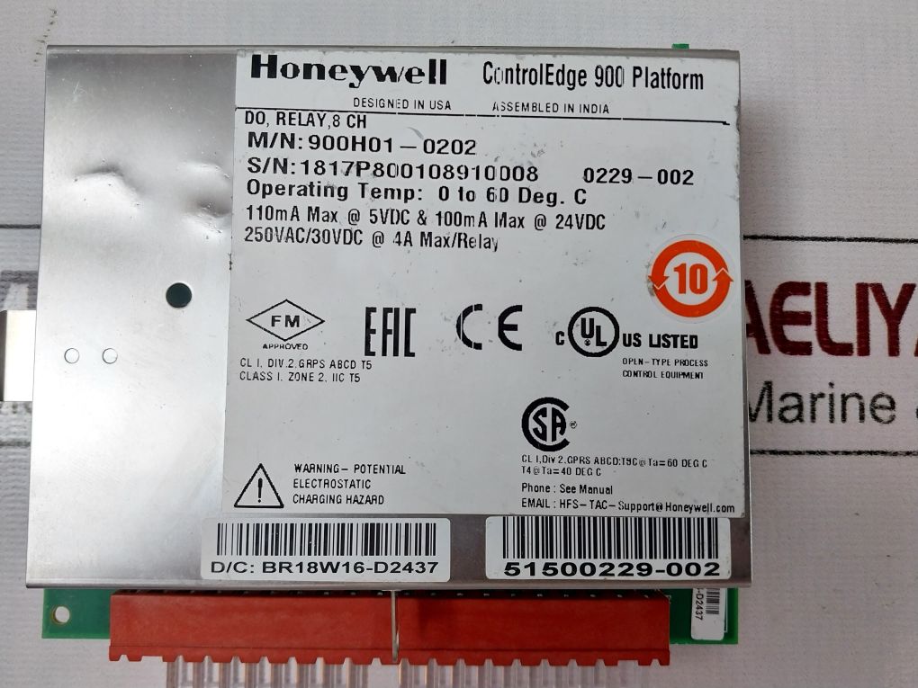 Honeywell 900H01-0202 Digital Output Relay Module Controledge 900 Platform