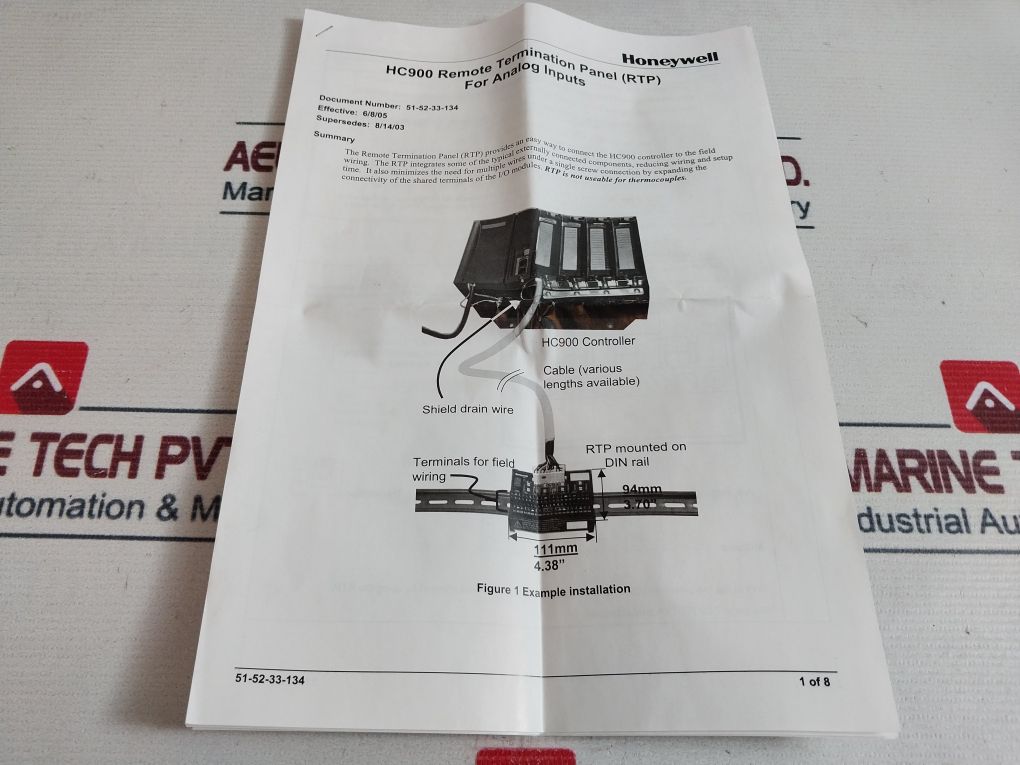 Honeywell 900Rta-l001 Hc900 Controller Analog Input Rtp Module Assembly