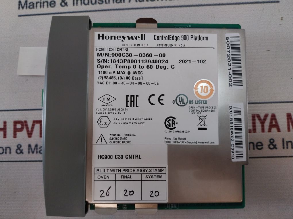Honeywell Bs18W02-c3910 Controller Cpu & Scanner Module