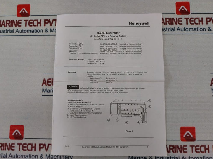 Honeywell Bs18W02-c3910 Controller Cpu & Scanner Module