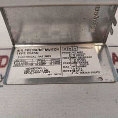 Honeywell C645D Air Pressure Switch