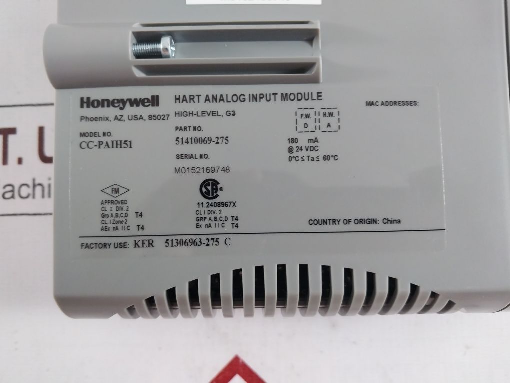 Honeywell Cc-paih51 Hart Analog Input Module 51410069-275