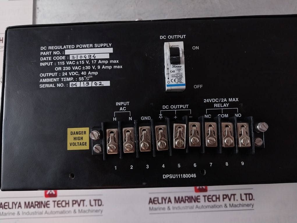 Honeywell Dpsu11180046 Dc Regulated Power Supply 24 Vdc, 40 Amp