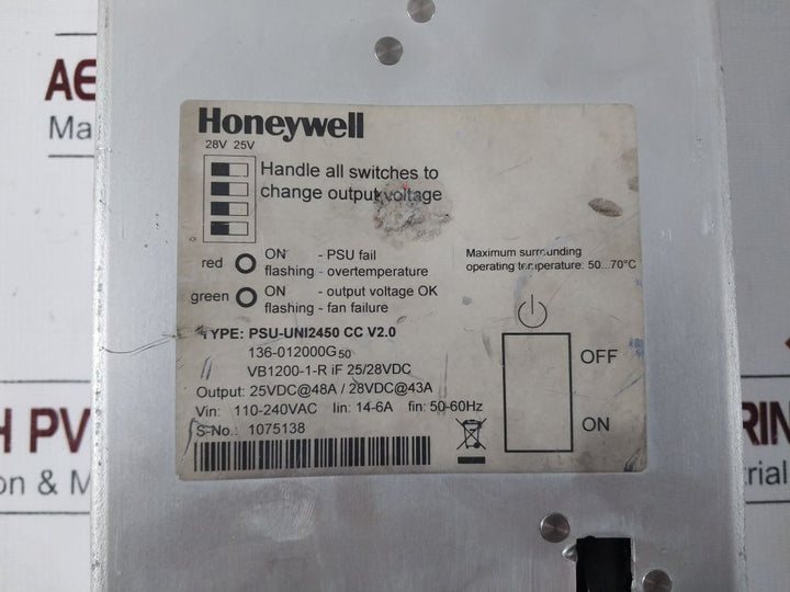 Honeywell Fc-psu-uni2450U V2.0 Power Supply