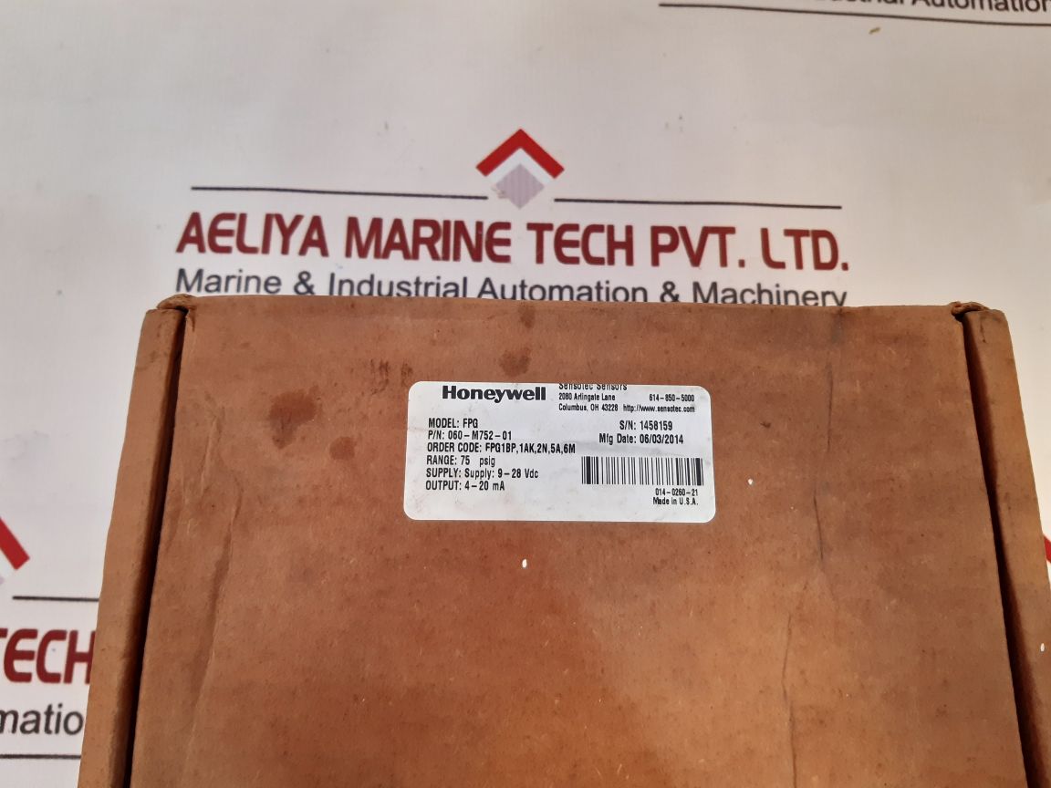 Honeywell Fpg Pressure Transducer 060-m752-01