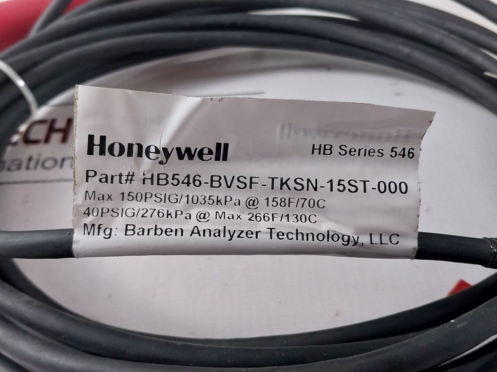 Honeywell Hb546-bvsf-tksn-15St-000 Sensor Hb546