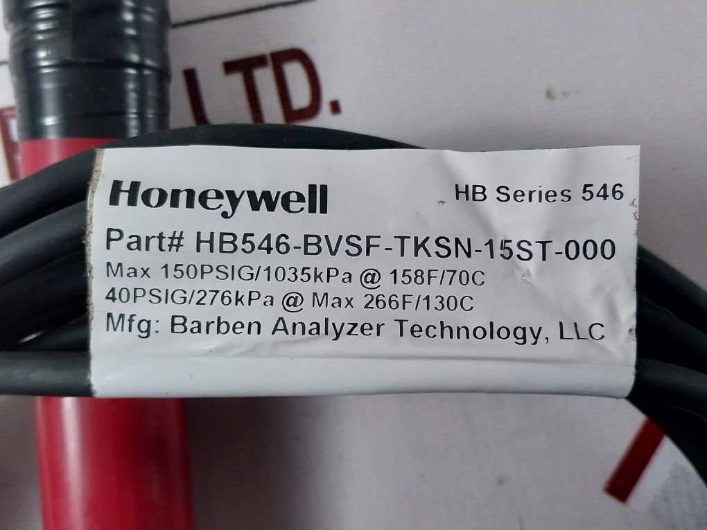 Honeywell Hb546-bvsf-tksn-15St-000 Sensor Hb546