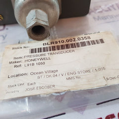 Honeywell l91b 1050/u pressure transducer