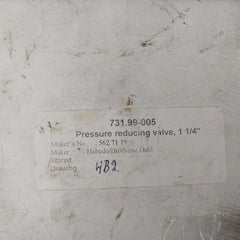 Honeywell 731.99-005 Pressure Reducing Valve, 1 1/4"