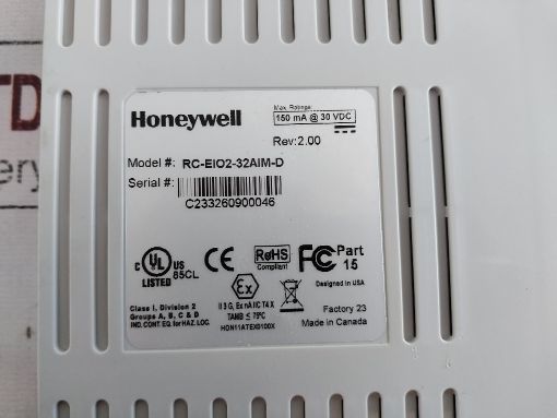 Honeywell Rc-ei02-32Aim-d Rev: 2.00 Rc500 Ethernet I/O-2 Remote Terminal Unit