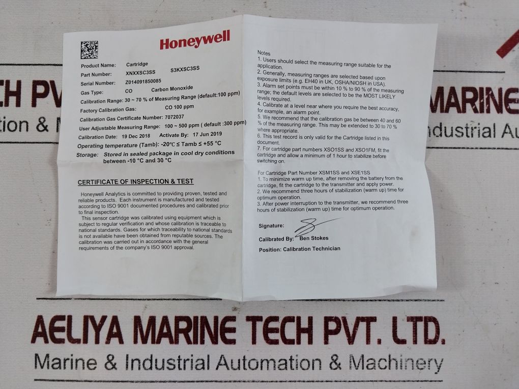 Honeywell S3Kxsc3Ss Xnxxsc3Ss Co Cartridge