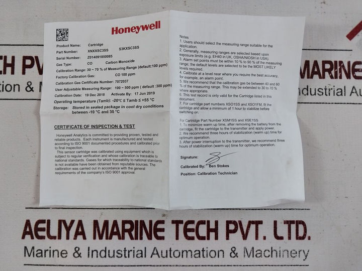 Honeywell S3Kxsc3Ss Xnxxsc3Ss Co Cartridge