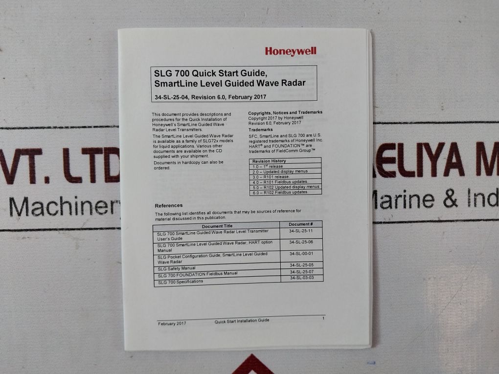 Honeywell Slg720-scan00Vm01200-as2B-h-chd-1003C-b-1A6-fx,F1,Fe-00000 Level Guided Wave Radar