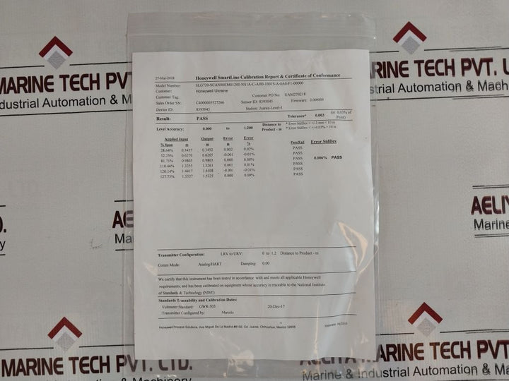 Honeywell Slg720-scan00Em01200-ns1A-c-ah0-1001S-a-0A0-f1-00000 Transmitter