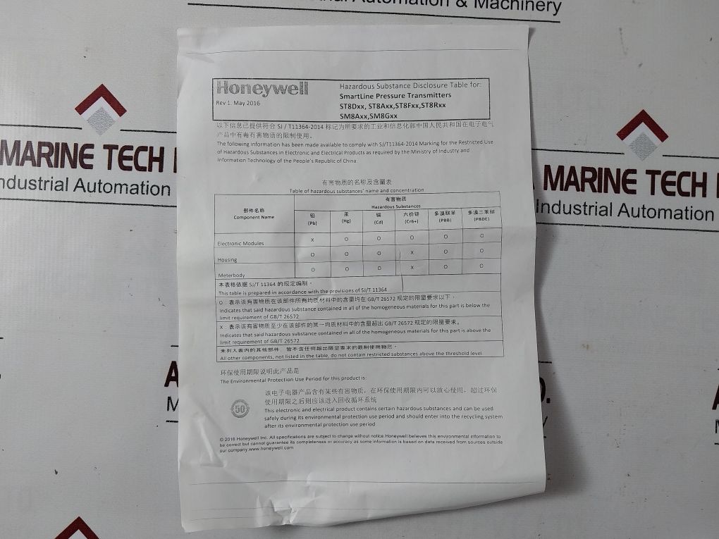 Honeywell Sta87L-e1A000-1-c-chc-13C-b-21A6-fx,F1,Fe-0000 Pressure Transmitter
