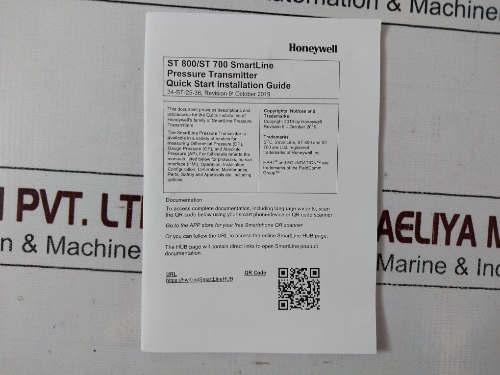 Honeywell Std870-f1Ac4Ah-1-0-ahc-11C-b-31A6-f1-0000 Pressure Transmitter