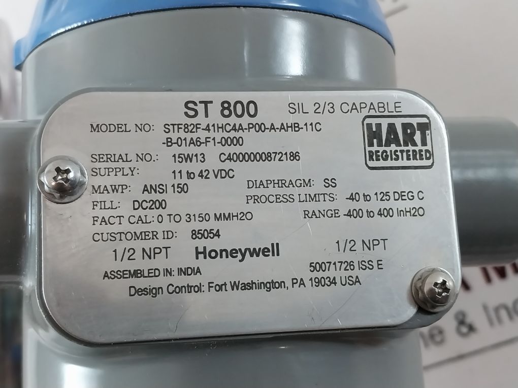 Honeywell Stf82F-41Hc4A-p00-a-ahb-11C-b-01A6-f1-0000 Pressure Transmitter