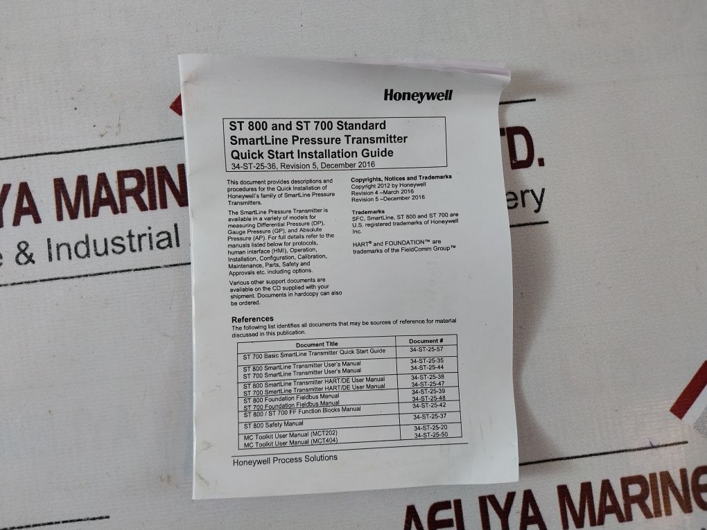 Honeywell Stg74L-e1G000-1-c-ahd-11C-b-11A0-f1-0000 Smart Pressure Transmitter