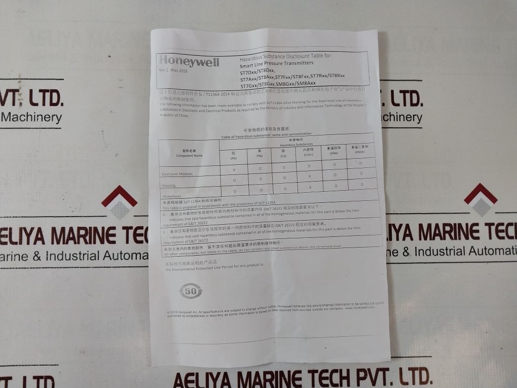 Honeywell Stg74L-e1G000-1-c-ahd-11C-b-11A0-f1-0000 Smart Pressure Transmitter
