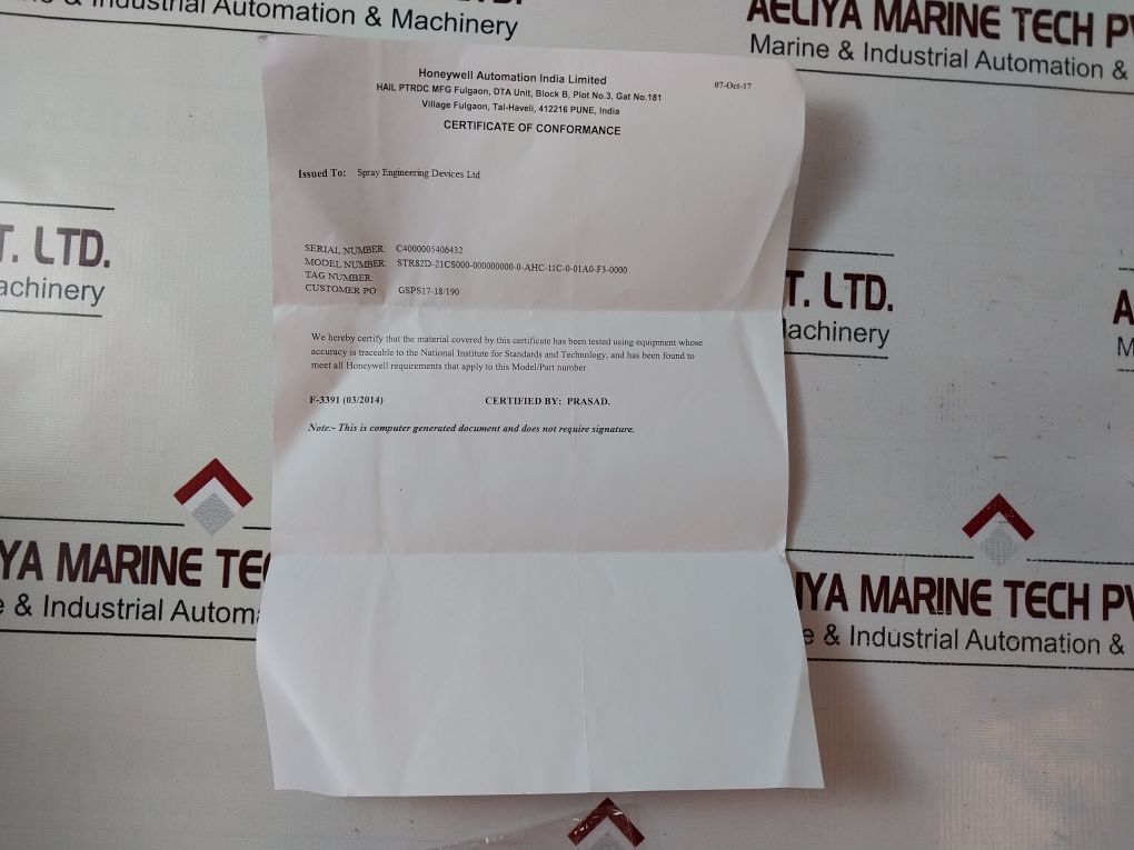 Honeywell Str82D Smart Line Pressure Transmitters