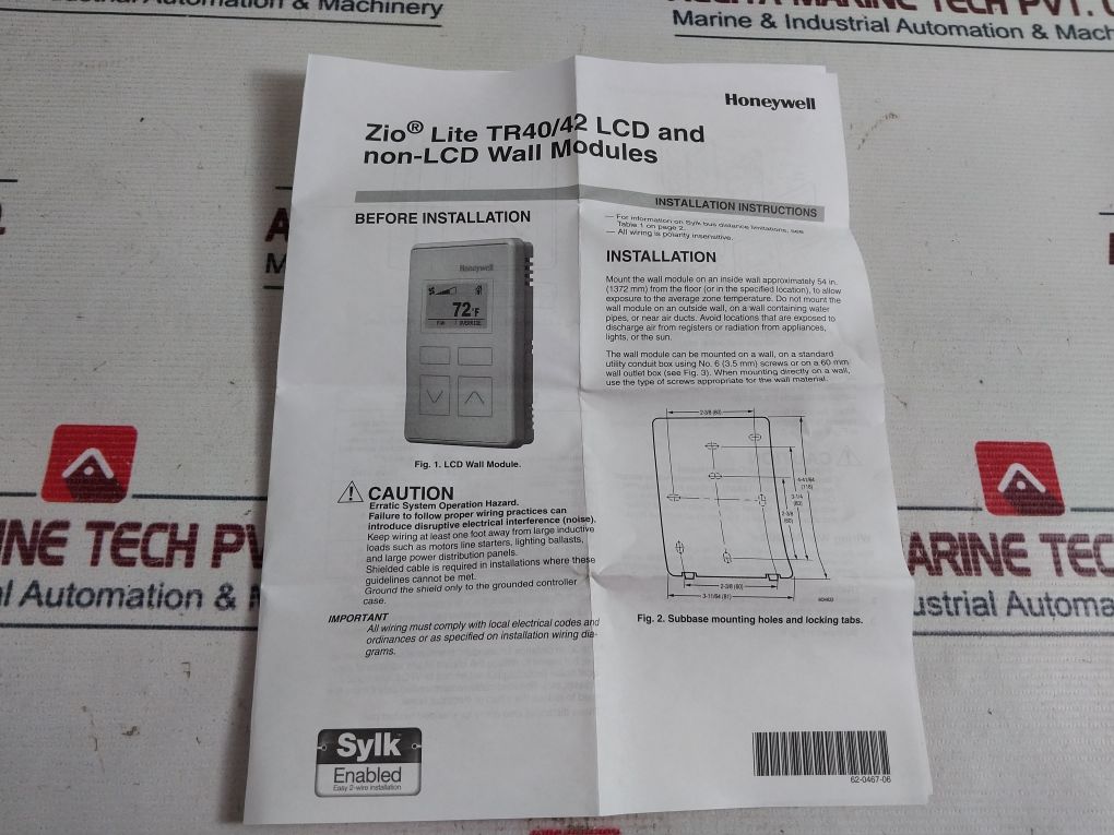 Honeywell Tr40 Lcd And Non-lcd Wall Module