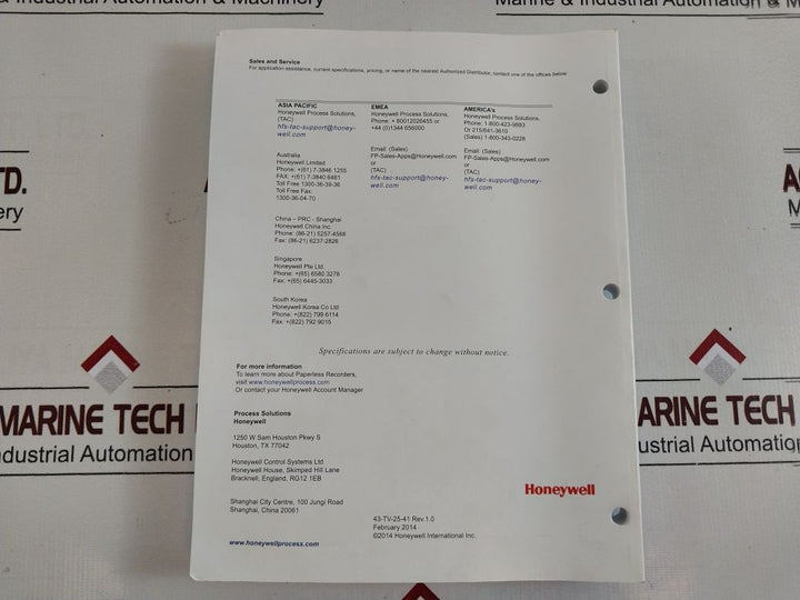 Honeywell Tvmugr-888800-000-11-0-020-0U03C0-000 Video Graphic Recorder