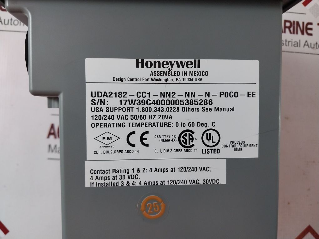 Honeywell Uda2182-cc1-nn2-nn-n-p0C0-ee Universal Dual Analyzer