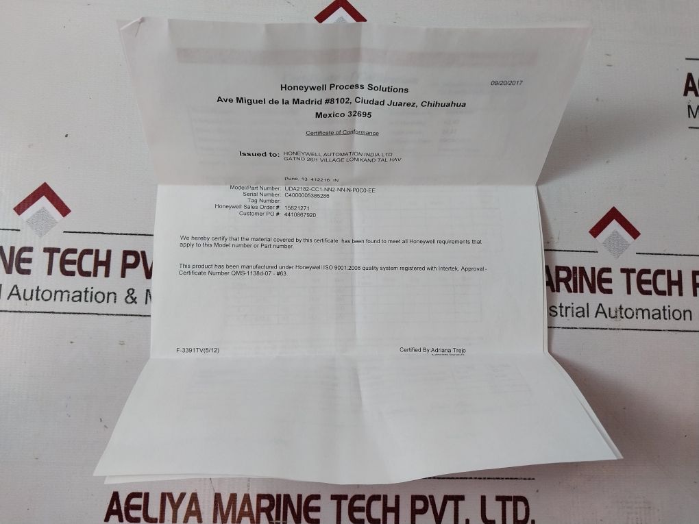 Honeywell Uda2182-cc1-nn2-nn-n-p0C0-ee Universal Dual Analyzer