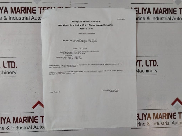 Honeywell Uda2182-ph1-cc2-nn-n-00C0-ee-000 Analytical Analyzer
