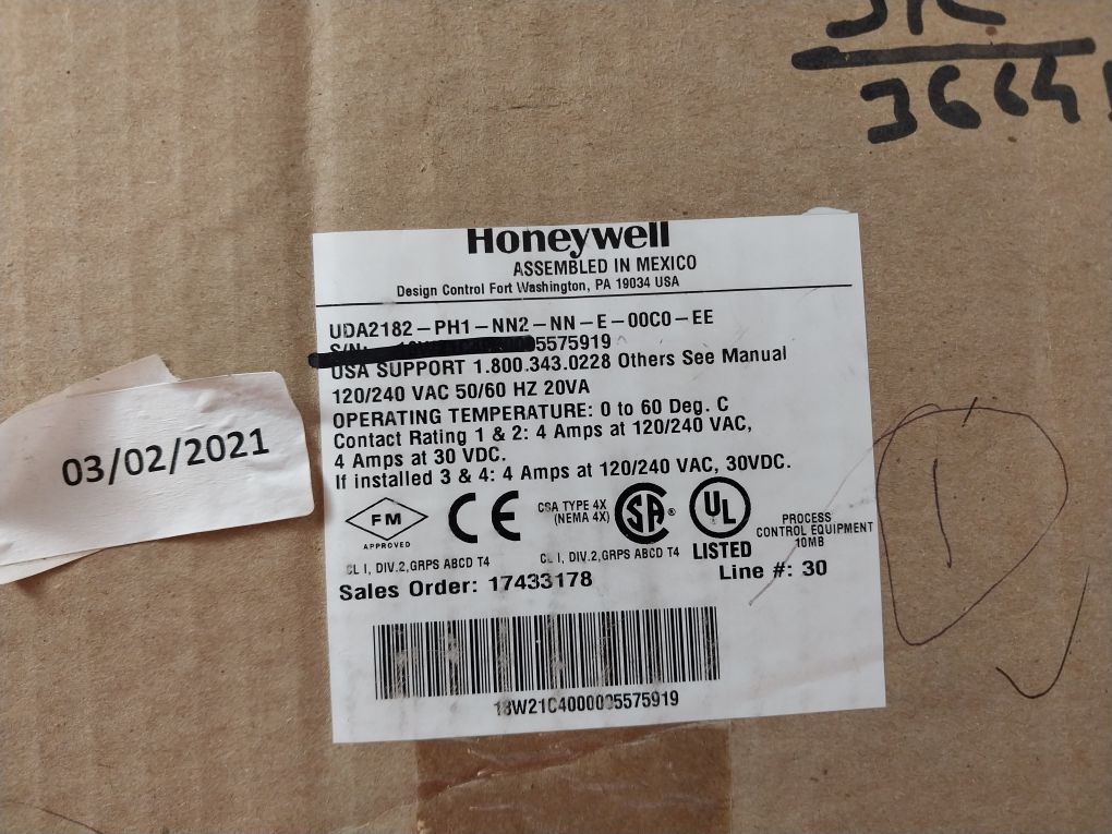 Honeywell Uda2182-ph1-nn2-nn-e-00C0-ee Universal Dual Analyzer