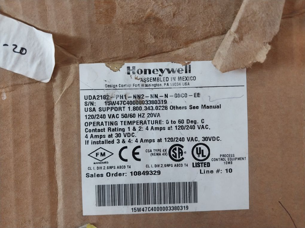Honeywell Uda2182-ph1-nn2-nn-n-00C0-ee Universal Dual Analyzer