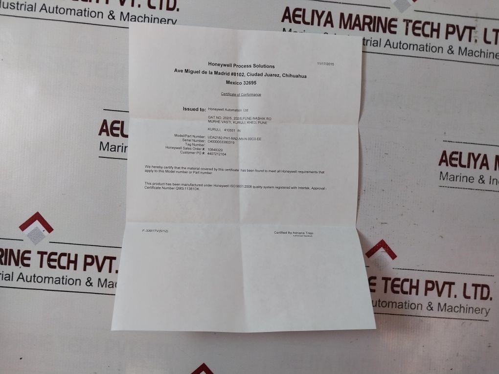 Honeywell Uda2182-ph1-nn2-nn-n-00C0-ee Universal Dual Analyzer