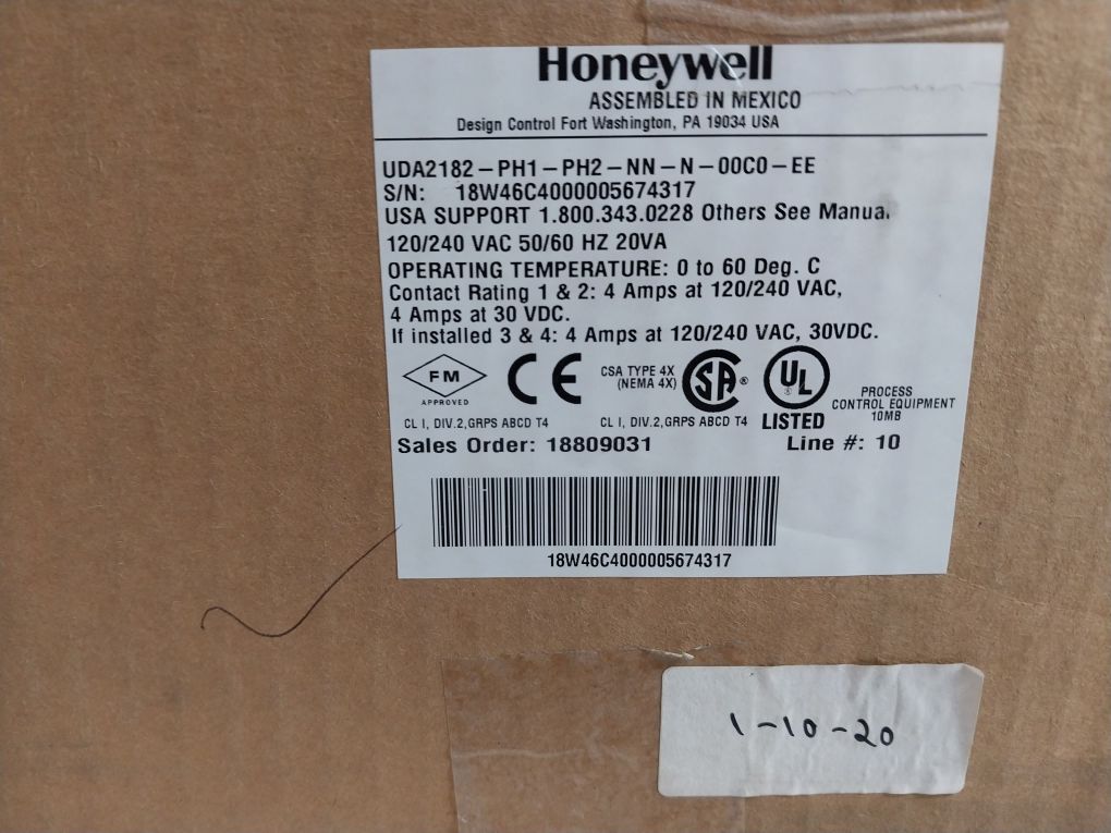 Honeywell Uda2182-ph1-ph2-nn-n-00C0-ee Analytical Analyzer