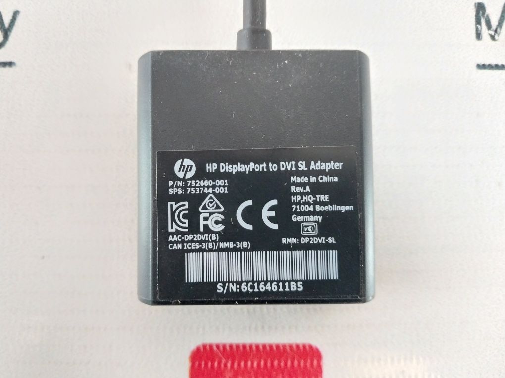 Lot Of 2X Hp 752660-001 Displayport To Dvi Sl Adapter Cable