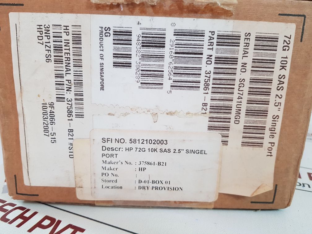 Hp Dg072Abab3 Hard Drive Dg072Abab3