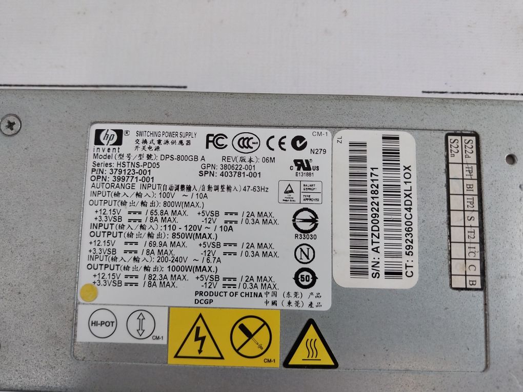 Hp Dps-800Gb A Switching Power Supply