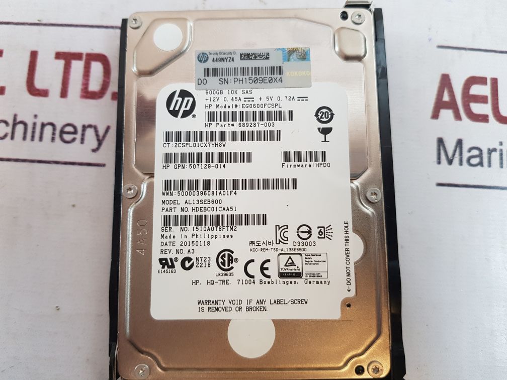 Hp Eg0600Fcspl Hard Drive 689287-003