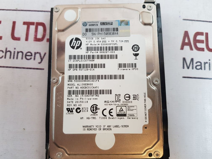 Hp Eg0600Fcspl Hard Drive 689287-003