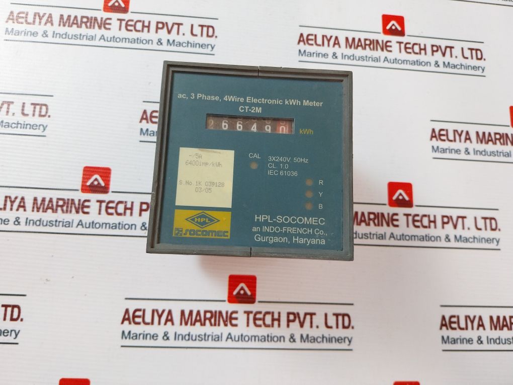 Hpl Socomec Ct-2M 3 Phase 4 Wire Electronic Kwh Meter 5A 3X240V 50Hz