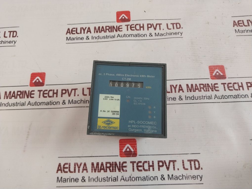 Hpl Socomec Ct-2M Ac,3 Phase 4 Wire Electronic Kwh Meter 200/5A