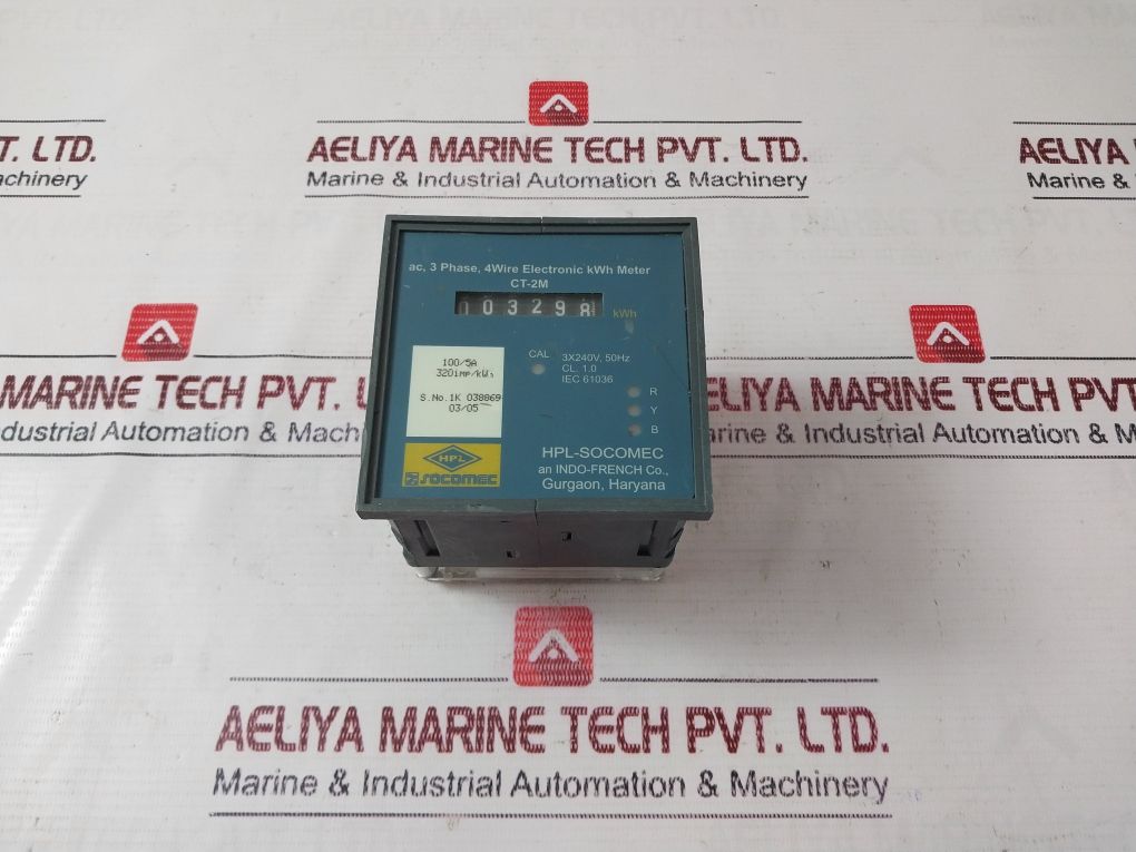 Hpl Socomec Ct-2M Electronic Kwh Meter 320Imp/Kwh