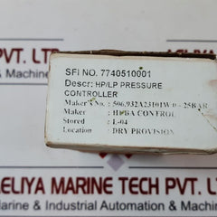 Huba Control 506.932A23101W Hp/Lp Pressure Controller