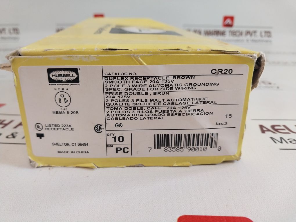 Lot Of 10X Hubbell Cr20 Brown Duplex Receptacle