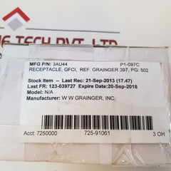 Hubbell Gf15Ila Connector Gfci Receptacle Class A,15A