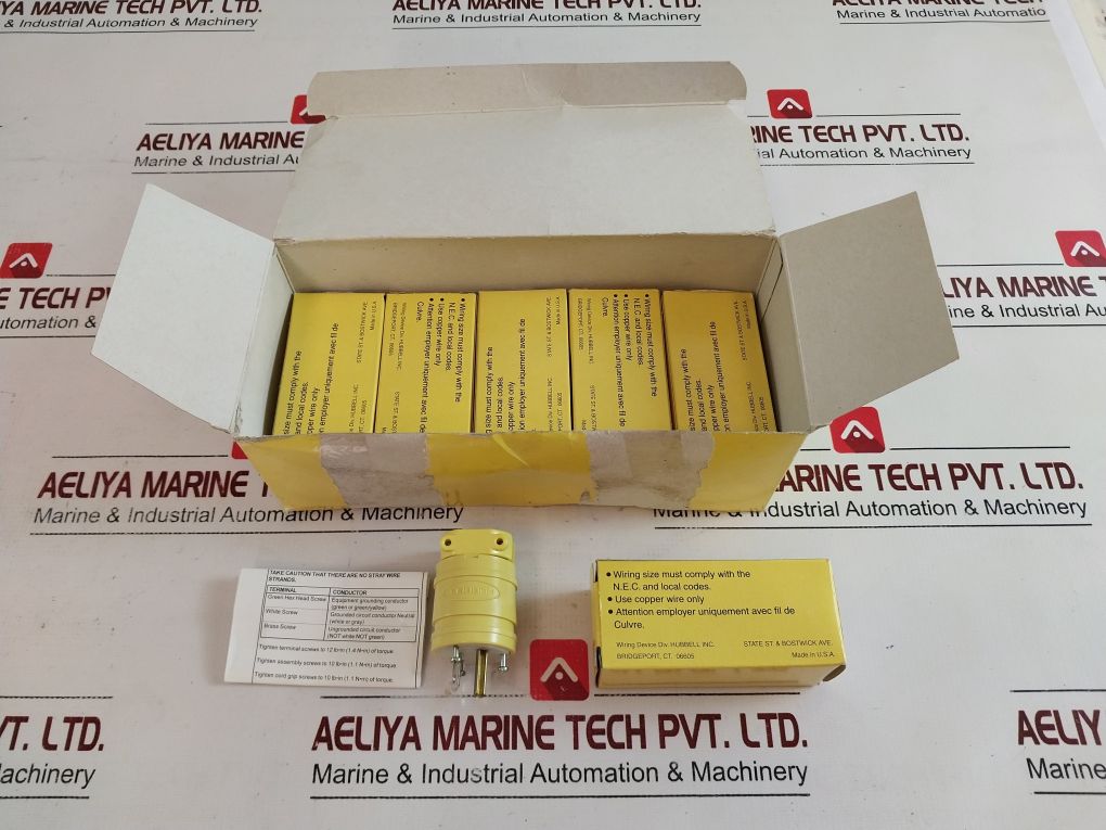 Lot Of 7X Hubbell Hbl1447 Straight Blade Elastogrip Plug