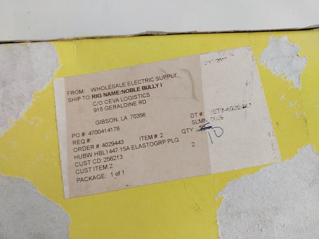 Lot Of 7X Hubbell Hbl1447 Straight Blade Elastogrip Plug