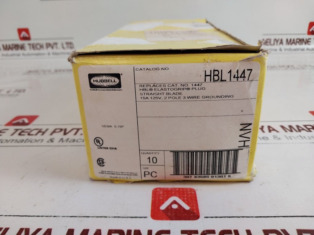 Lot Of 7X Hubbell Hbl1447 Straight Blade Elastogrip Plug